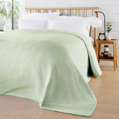 Florian Checked Throw Blanket Sage Green Bedspread for Sofas Armchairs Sofa Settee Couch Beds & Couches by OLIVIA ROCCO