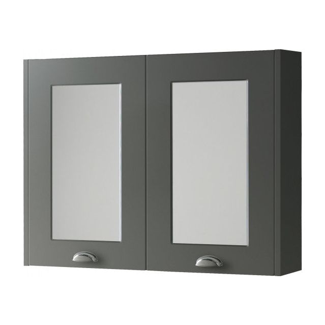 Armoire à miroir Astley 800 mm gris mat