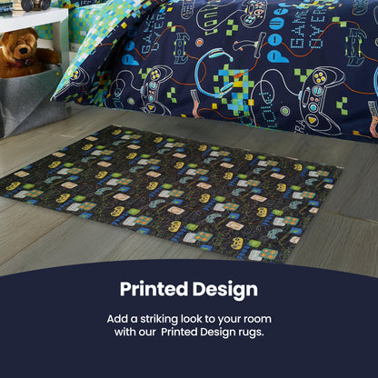 Gamer Printed Rug Modern Non-Slip Soft Durable Floor Rug for Living Room Bedroom Hallway & Office by OLIVIA ROCCO