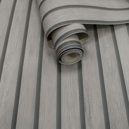 Holden Wood Slat Grey Wallpaper (13133)