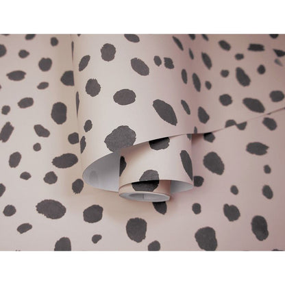 Holden Dalmations Grey and Pink Wallpaper (12941)