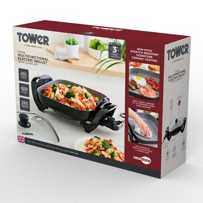 Tower Black Electric Skillet – 1500W