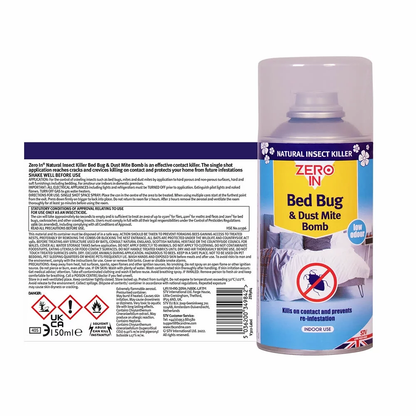 Zero In Bed Bug & Dust Mite Bomb - 150ML Aerosol