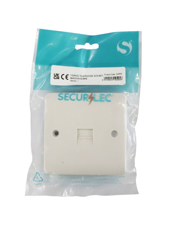 Securlec 1 Gang Telephone Socket Master