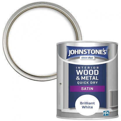 Johnstone's Quick Dry Satin 750ml Brilliant White