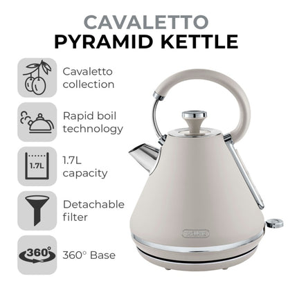 Tower Cavaletto Pyramid Kettle – Mushroom 1.7L