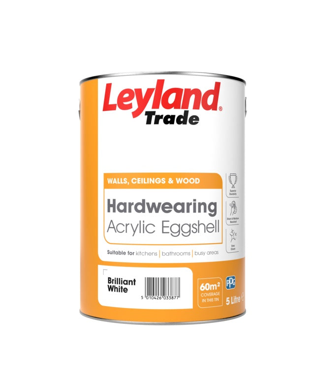 Leyland Trade Acrylic Eggshell - Brilliant White