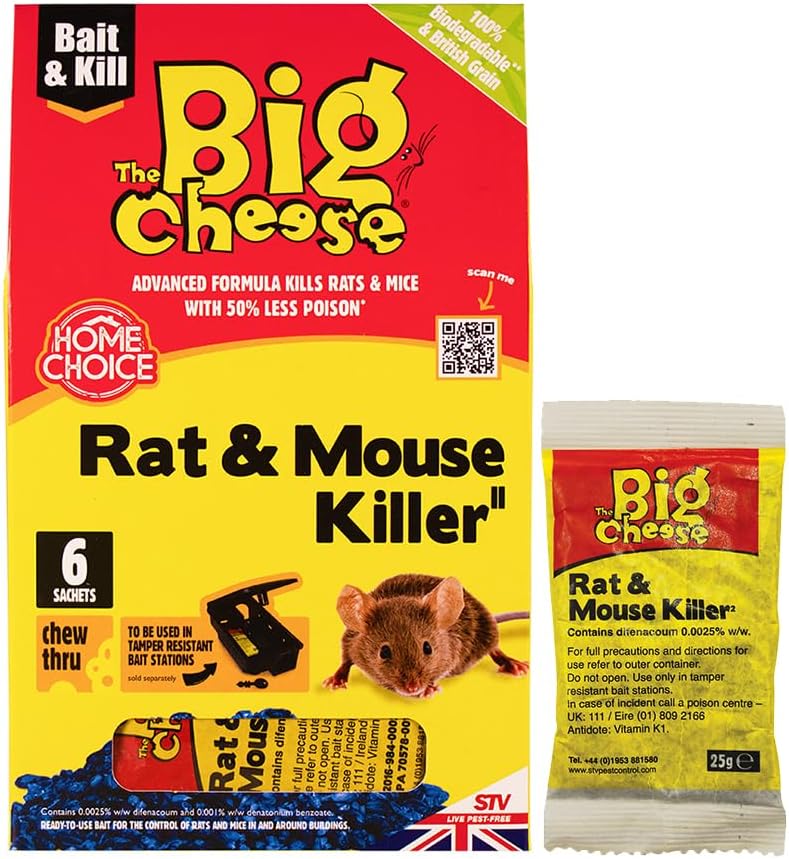 The Big Cheese Rat & Mouse Killer Grain - 6x25g