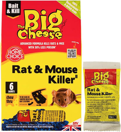 The Big Cheese Rat & Mouse Killer Grain - 6x25g