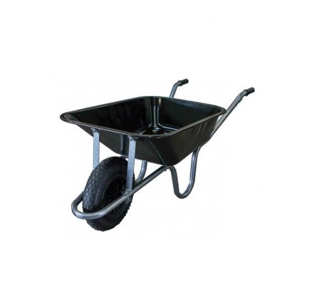 Walsall Builders Wheelbarrow – 85L (Black, Pneumatic Tyre)