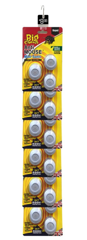 The Big Cheese Mini Sonic Mouse Repellent - Pack 3 (Clip 12)