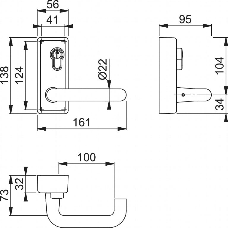 Arrone Outside Access Device With Lever Operation