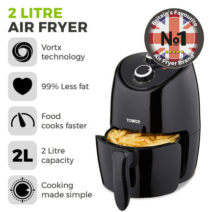 Tower Vortx Black Air Fryer 2L