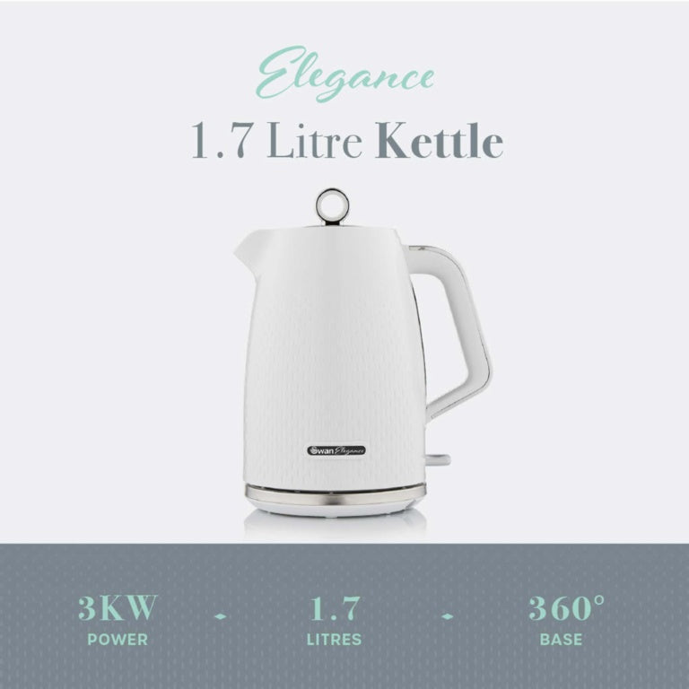 Swan White Textured Jug Kettle