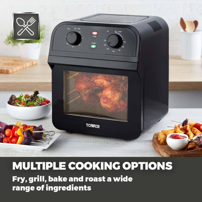 Tower Vortx Manual Black Air Fryer Oven 12L