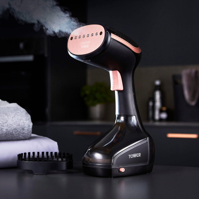 Tower Garment Steamer – Rose Gold & Black