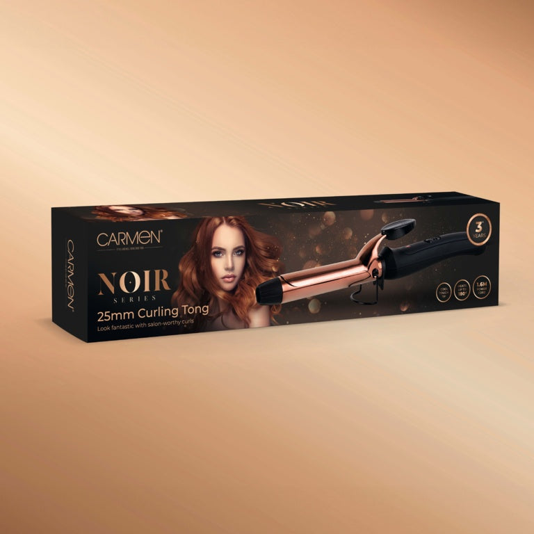 Carmen Noir 11 Curling Tong (25mm) - Black