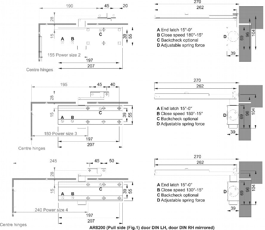 Arrone Silver Door Closer 2-4