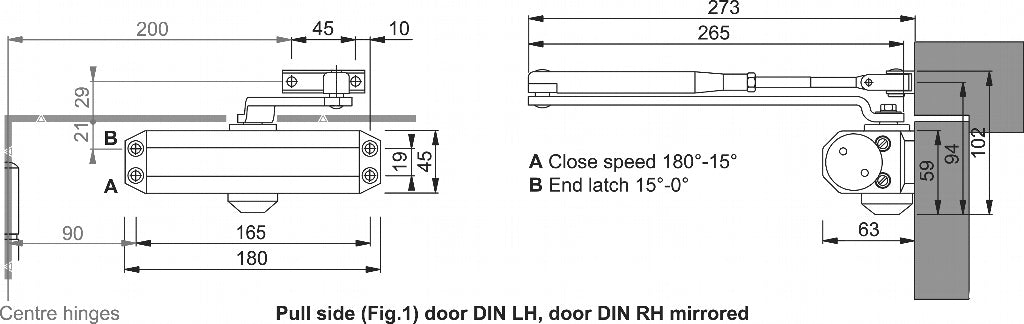 Arrone Door Closer Size 3 W/P