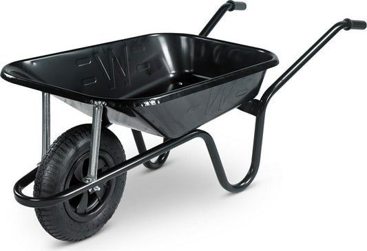 Walsall Builders Wheelbarrow – 85L (Black, Pneumatic Tyre)