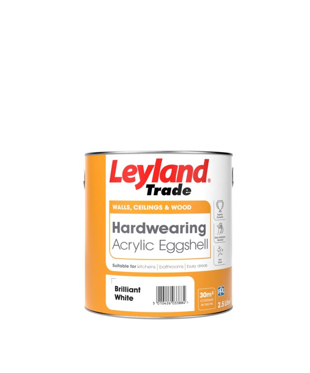 Leyland Trade Acrylic Eggshell - Brilliant White