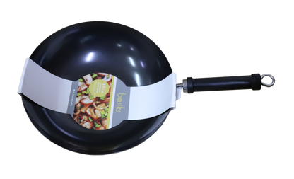 Basiks Carbon Steel Wok With Bakelite Handle 30CM