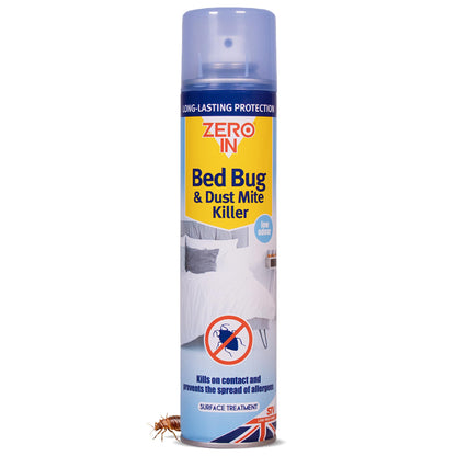 Zero In Bed Bug & Dust Mite Killer - 300ML Aerosol