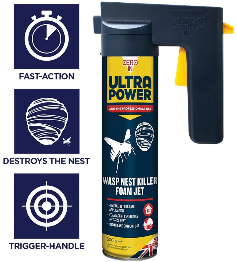 Zero In Wasp Nest Killer Foam Jet 600ML Trigger Aerosol