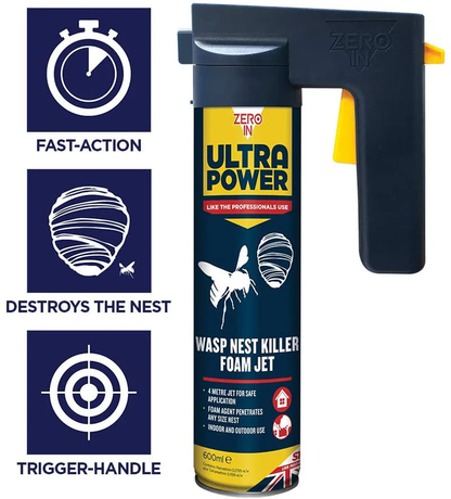 Zero In Wasp Nest Killer Foam Jet 600ML Trigger Aerosol