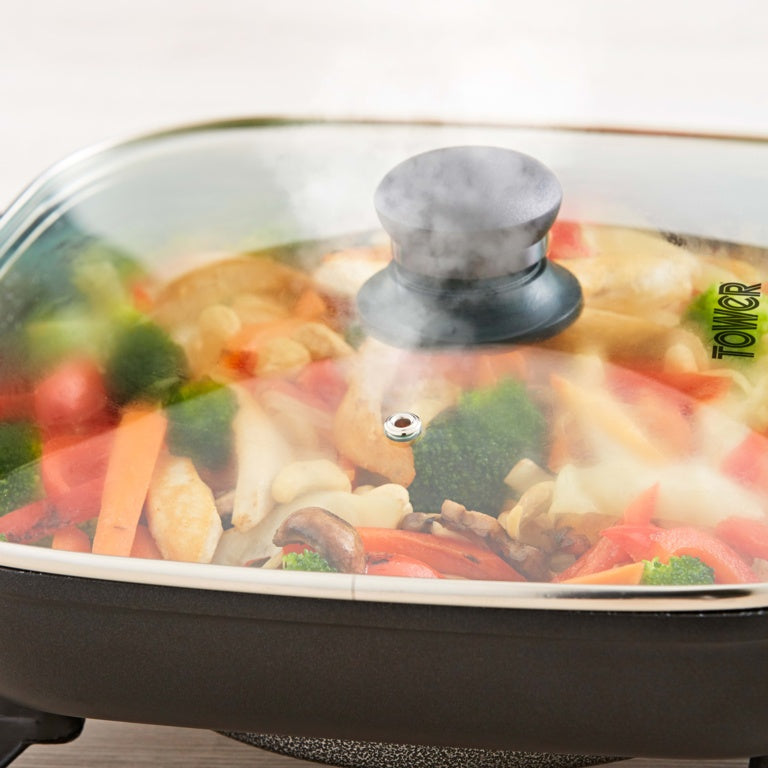 Tower Black Electric Skillet – 1500W