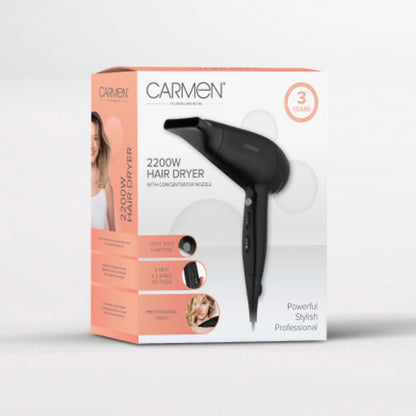 Carmen Black & Grey Hair Dryer 2200W