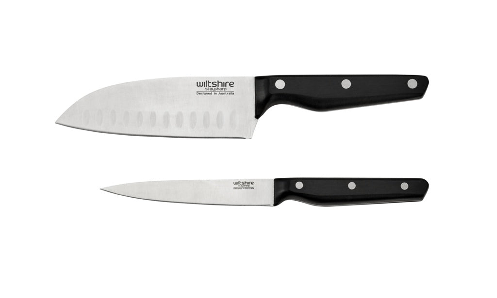 Wiltshire Staysharp Triple Rivet Duo Set – Santoku & Utility Knife (2 Piece Set)
