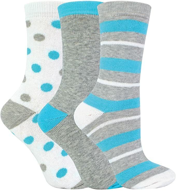 RJM Ladies Patterned Thermal Socks 3 Pack