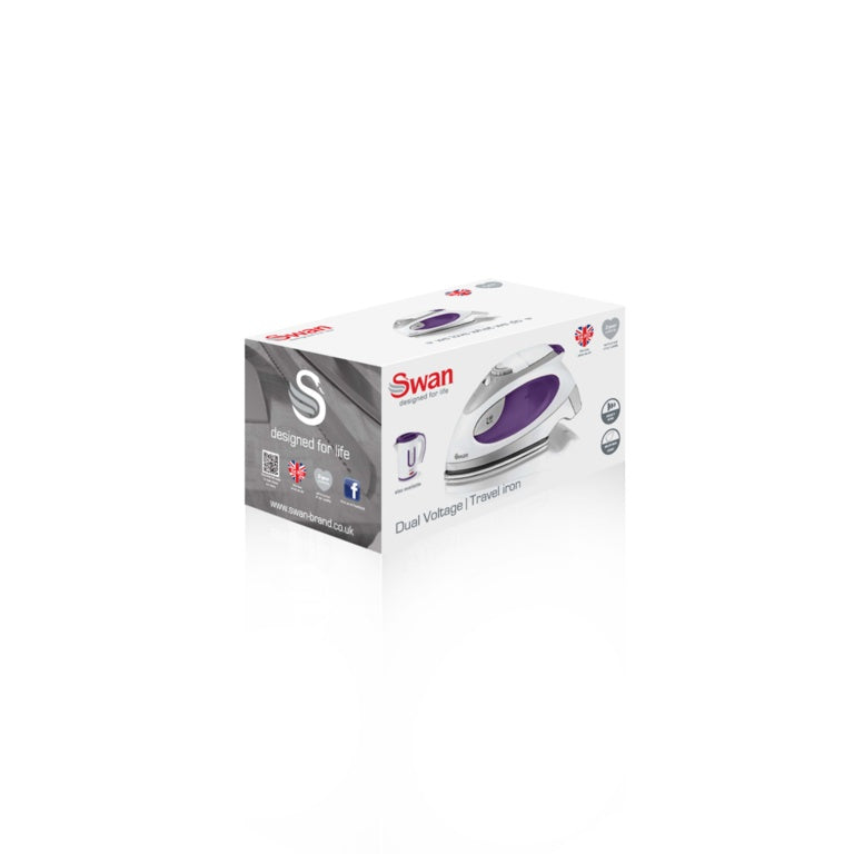 Swan Travel Iron With Pouch Purple