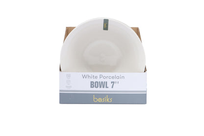 Basiks White Porcelain Bowl 7"