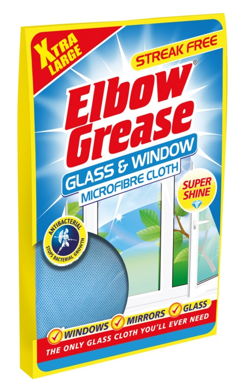 Elbow Grease Glass & Window Microfibre Cloth - Blue (Single)