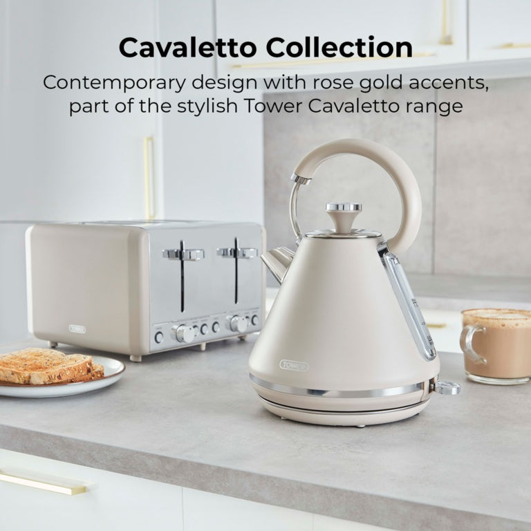 Tower Cavaletto Pyramid Kettle – Mushroom 1.7L