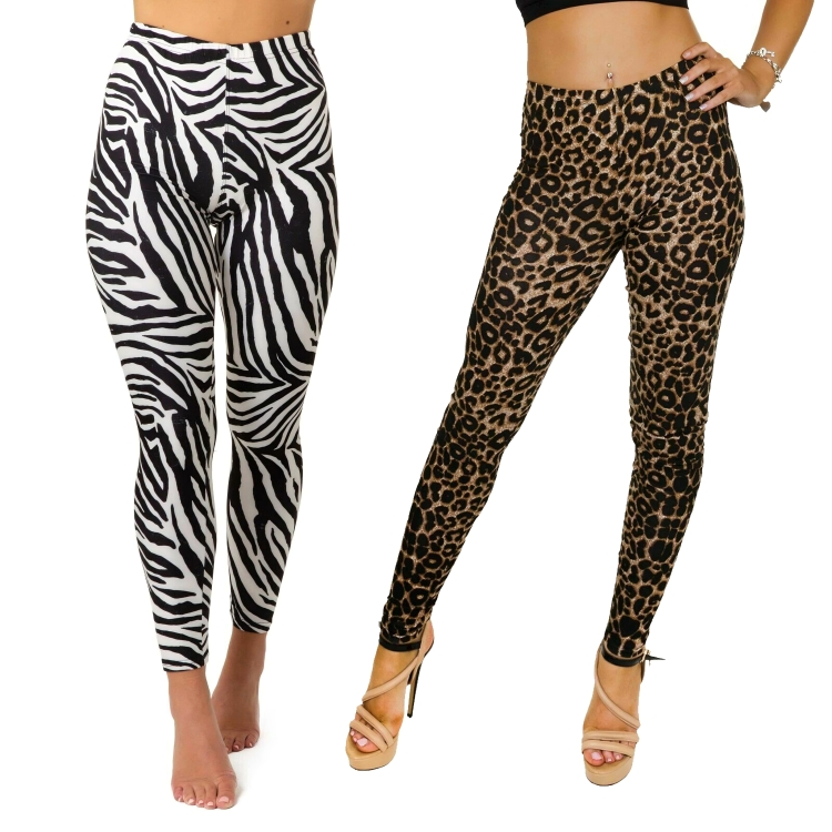 RJM Ladies Animal Print Velvet Plush Thermal Leggings