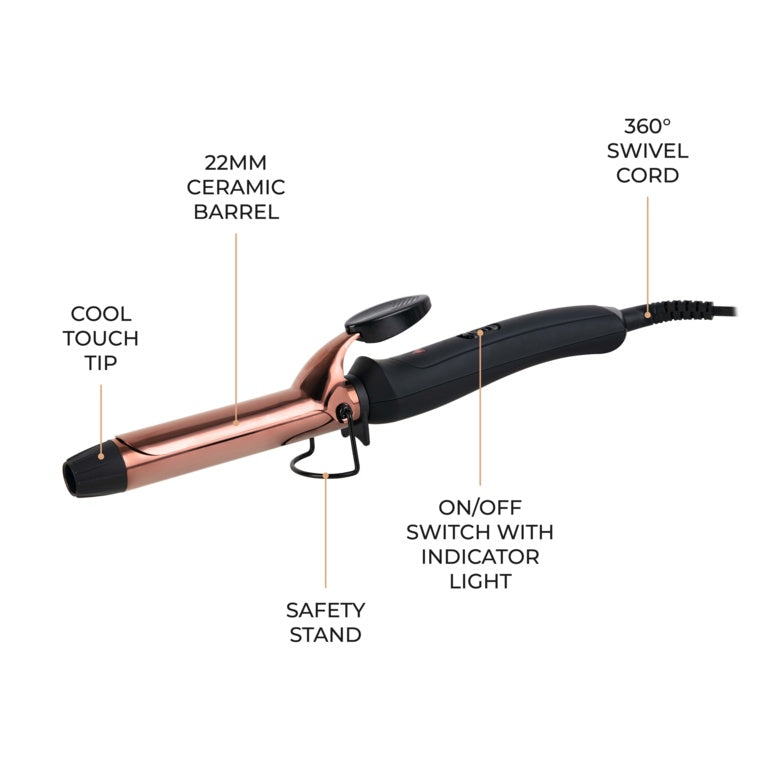 Carmen Noir 11 Curling Tong (25mm) - Black