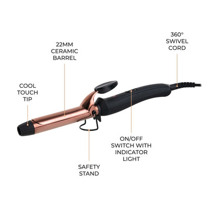 Carmen Noir 11 Curling Tong (25mm) - Black