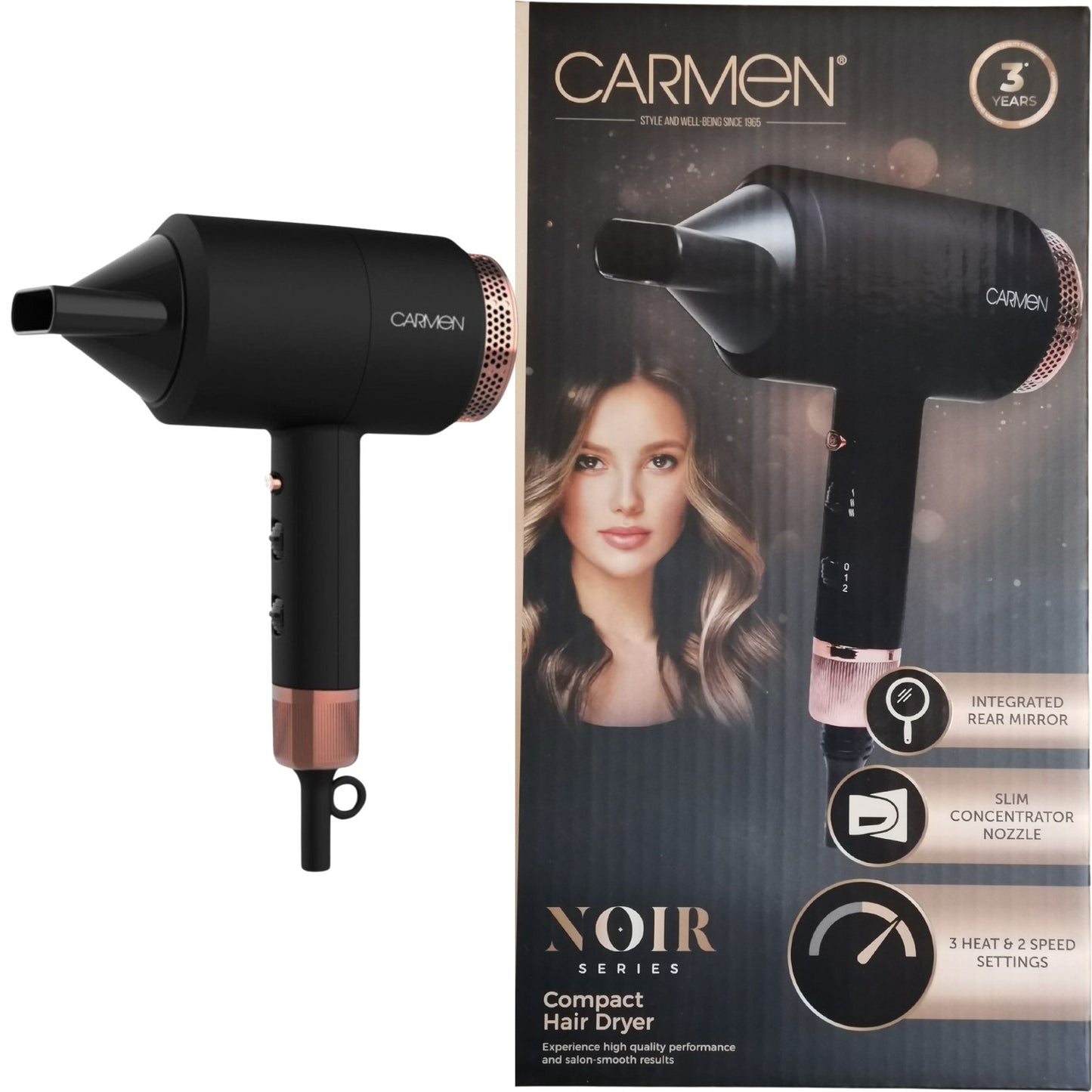 Carmen Noir 11 Pro Hair Dryer Black