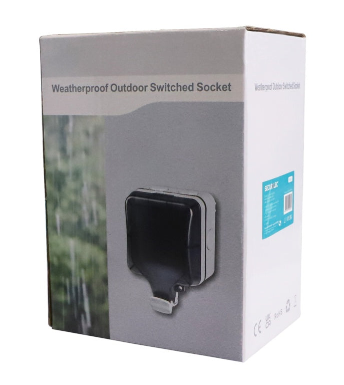 Securlec Single Outdoor Weatherproof Switched 1 Gang Socket With USB-A & USB-C IP66