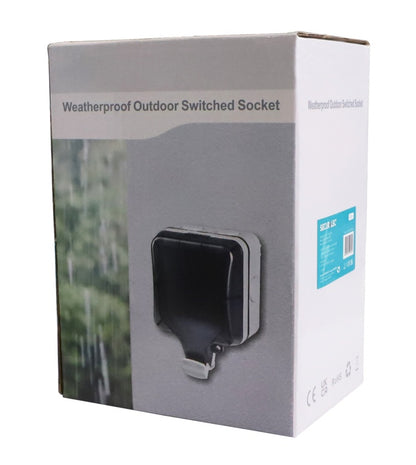 Securlec Single Outdoor Weatherproof Switched 1 Gang Socket With USB-A & USB-C IP66