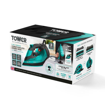 Tower Ceraglide Iron Cord /Cordless Teal (2800W)