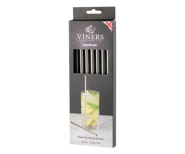 Viners Steel Drinking Straws – 6-Piece