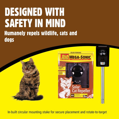 The Big Cheese Mega-Sonic - Solar Cat Repeller