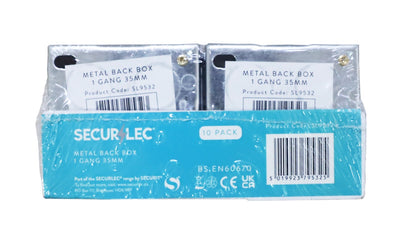 Securlec Metal Back Box 1 Gang 35mm Box of 10