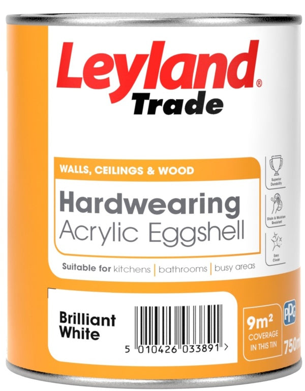 Leyland Trade Acrylic Eggshell - Brilliant White