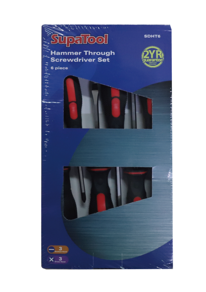 SupaTool Hammer Through Screwdriver Set 6 Piece