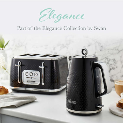 Swan Textured Jug Kettle 1.7L In Black